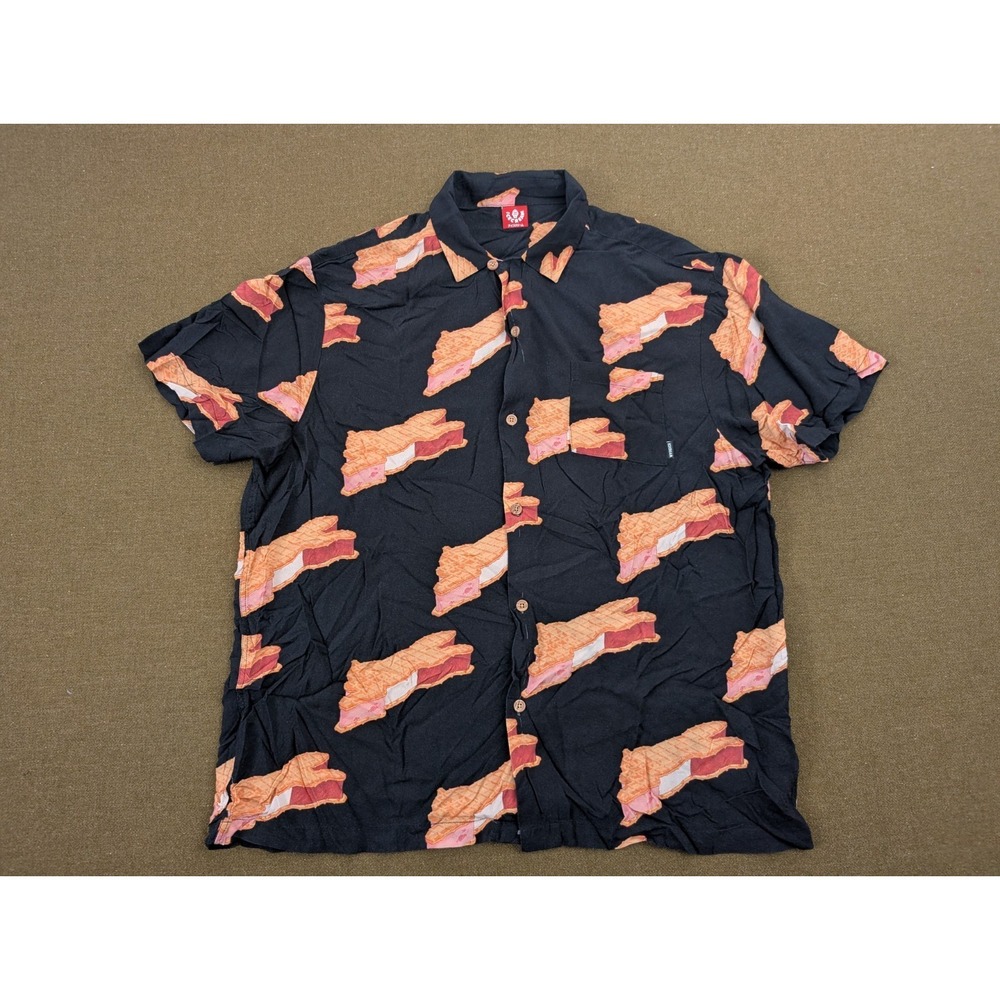 Billionaire Boys Club Icecream Men's Short Sleeve Button-Up Shirt Black Size XL